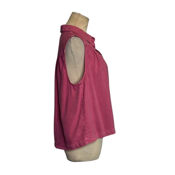 Bella Dahl pink sleeveless buttoned blouse size small - Picture 8 of 13